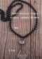 Boho Necklace, RH Antique Brass Lava Stone Glass